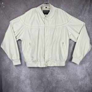 Vintage Knightsbridge Jacket Men's L White Bomber Lightweight Varsity Collared‎